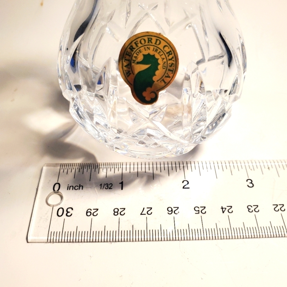 WATERFORD CRYSTAL Vintage Lismore Diamond Cut Vase Candle Holder Hurricane EUC - Picture 6 of 7